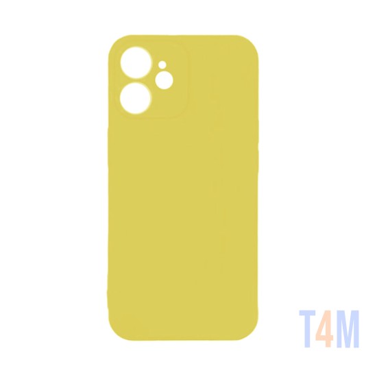 Capa de Silicone com Moldura de Câmera para Apple iPhone 12 Amarelo